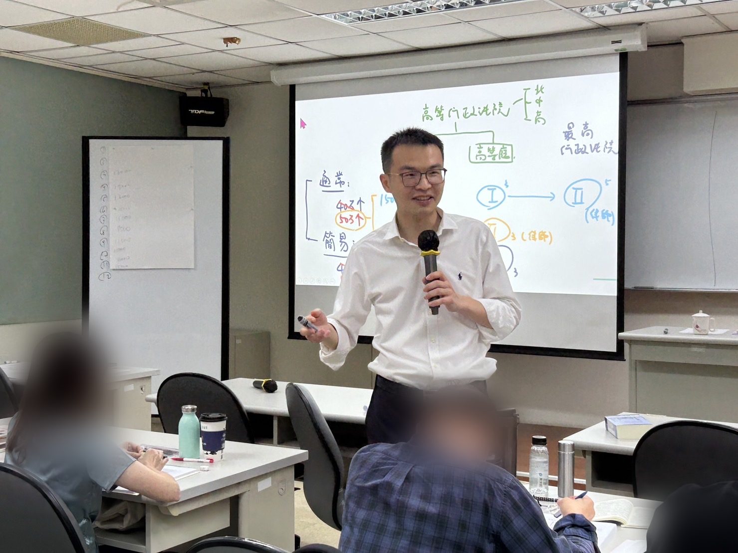 陳衍任在課堂上講解行政法院審級體系